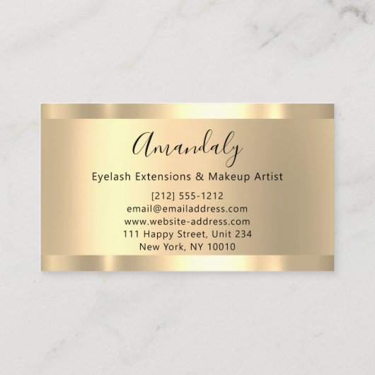 グリッターバラ金ゴールドフレームイベントプランナーストローク 名刺 (裏面)