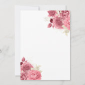 グリッターバラ金ゴールドフローラスティレット任意の年齢誕生日 招待状 (裏面)