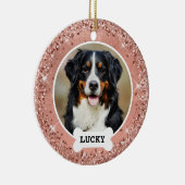 グリッターバラ金ゴールドブラッシュド金属バラ金ゴールド写真 セラミックオーナメント (右)