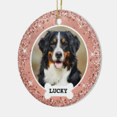 グリッターバラ金ゴールドブラッシュド金属バラ金ゴールド写真 セラミックオーナメント (左)