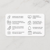 グリッターバラ金ゴールドブローアフターケアカード 名刺 (裏面)