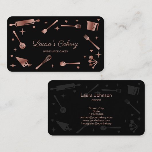 グリッターバラ金ゴールドベーキングツールウィスク 名刺 (正面/裏面)