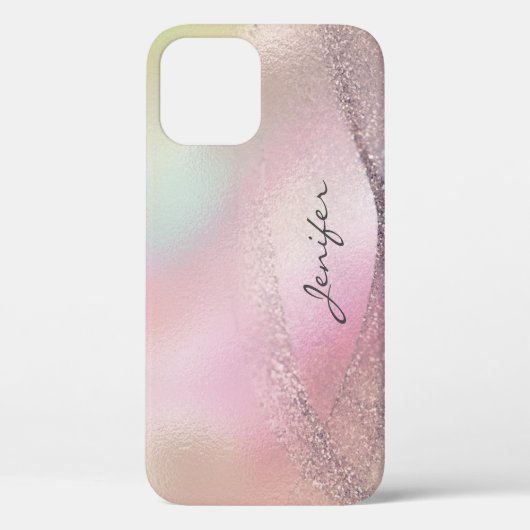 グリッターバラ金ゴールドホログラフィック抽象芸術 Case-Mate iPhoneケース (裏面)