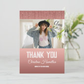 グリッターバラ金ゴールド卒業写真 サンキューカード (スタンド正面)