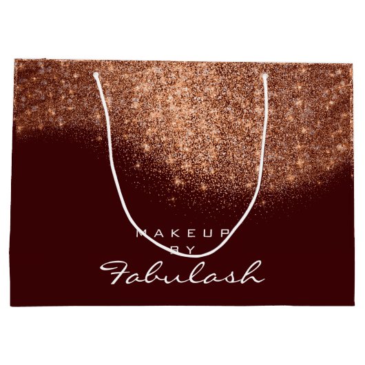 グリッターバラ金ゴールド名ブルゴーニュブライダル銅 ラージペーパーバッグ (裏面)