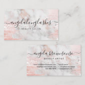 グリッターバラ金ゴールド大理石フェミニン書 名刺 (正面/裏面)