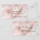 グリッターバラ金ゴールド大理石メイクアップアーティスト 名刺 (正面/裏面)