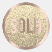 グリッターバラ金ゴールド実在エステートエージェントメタル ラウンドシール (正面)