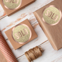 グリッターバラ金ゴールド実在エステートエージェントメタル ラウンドシール