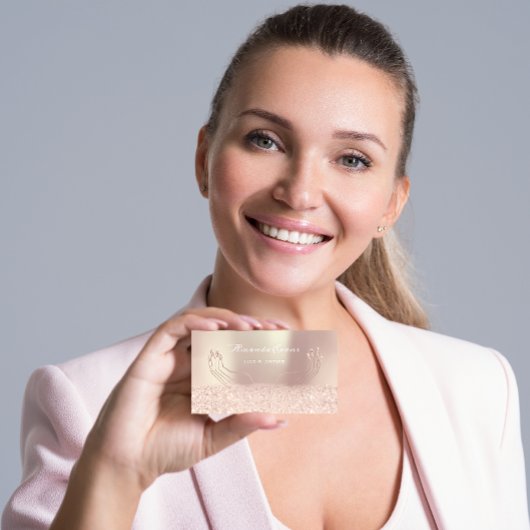 グリッターバラ金ゴールド爪、 ネイルアーティストアポイントメントカード 予約カード