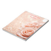 グリッターバラ金ゴールド背景およびバラ金ゴールドバラ ノートパッド (回転)