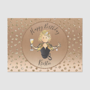 グリッターバラ金ゴールド誕生日又は退職パーティー 薄葉紙