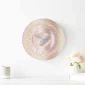 グリッターバラ金ゴールド金属赤面美しいルックスチャンペーン ラージ壁時計 (ホーム)