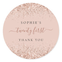 グリッターバラ金ゴールド21番目の誕生日ありがとう