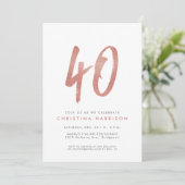 グリッターバラ金ゴールド40th誕生日パーティの招待状 招待状 (スタンド正面)