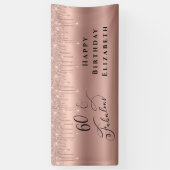 グリッターバラ金ゴールド60th誕生日パーティー 横断幕 (縦)