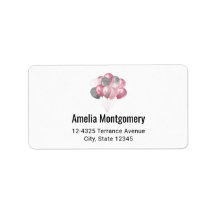 グリッターバルーンのピンクとシルバーアドレス