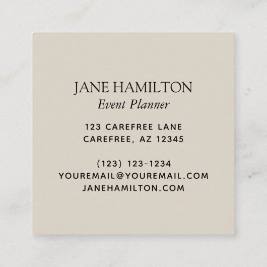 グリッターバルーンイベントプランナー スクエア名刺 (裏面)