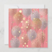 グリッターバルーンバラブライダルスウィート16thサンゴ 招待状 (裏面)