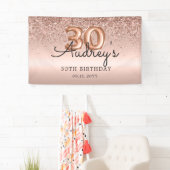 グリッターバルーンバラ金ゴールド30th誕生日モノグラム 横断幕 (インサイチュ)