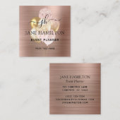 グリッターバルーンバラ金ゴールド スクエア名刺 (正面/裏面)