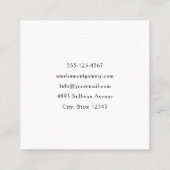 グリッターバルーンバンチピンクとシルバー スクエア名刺 (裏面)