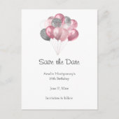 グリッターバルーンバンチピンクとシルバー 案内ポストカード (正面)