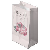 グリッターバルーンピンク&シルバー誕生日ありがとう スモールペーパーバッグ (正面アングル)