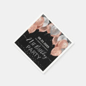 グリッターバルーン21歳の誕生日パーティー スタンダードカクテルナプキン (角)