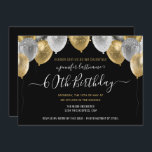 グリッターバルーン60th Birthday Party招待状 招待状<br><div class="desc">上エレガントフェイクに銀と金ゴールドのグリッターのバ縁どーン。すべての文字は調整可能で、簡単は独自のパーティーニーズに合わせて変更できる。日素晴らしエレガント付パーティーテンプレートデザインを保存。任意の年、年齢を変更できる</div>