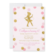 グリッターバレリーナ、ピンクと金ゴールドスパークル誕生日