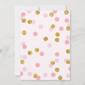グリッターバレリーナ、ピンクと金ゴールドスパークル誕生日 招待状 (裏面)