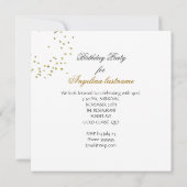 グリッターバースデーパーティー金ゴールドジュエルダイヤモンドシューズ 招待状 (裏面)