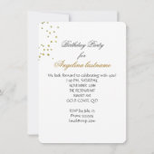 グリッターバースデーパーティー金ゴールドジュエルダイヤモンド 招待状 (裏面)