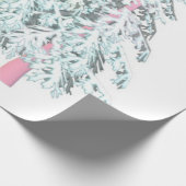 グリッターパステルカラーデザインツリー ラッピングペーパー (角)