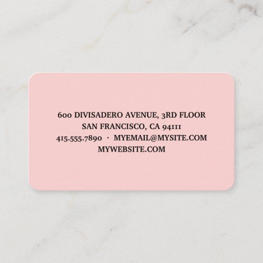 グリッターパステルピンクマカロンプロフェッショナルロゴ 名刺 (裏面)