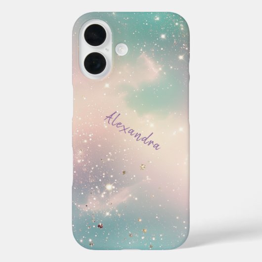 グリッターパステルミルキーウェイ銀河系名前をカスタムする Case-Mate iPhoneケース (裏面)