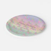 グリッターパステルユニコーン紙プレート ペーパープレート (アングル)