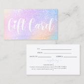 グリッターパステルレインボーストアギフトカード 名刺 (正面/裏面)