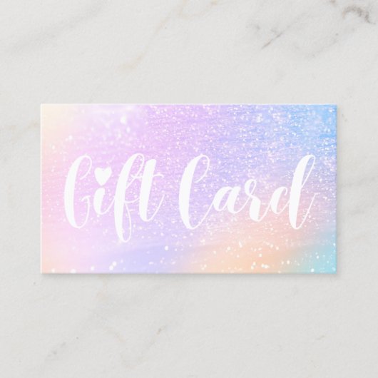 グリッターパステルレインボーストアギフトカード 名刺 (正面)