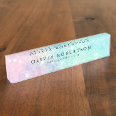 グリッターパステル《写真》ぼけ味パタカラフルーン デスクネームプレート (側面)