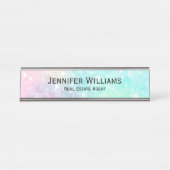 グリッターパステル《写真》ぼけ味パタカラフルーン デスクネームプレート (正面)