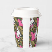 グリッターパスルピンクウォリアリティユニコーン紙カップ 紙コップ (右)