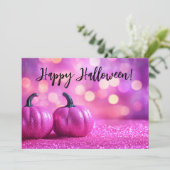 グリッターパンプキンハロウィングリーティングカード 招待状 (スタンド正面)