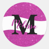 グリッターパーソナライズされたクラシックラウンドステッカー ラウンドシール (正面)
