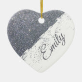 グリッターパーソナライズされたスプレー セラミックオーナメント (正面)