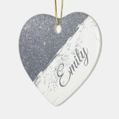 グリッターパーソナライズされたスプレー セラミックオーナメント (左)