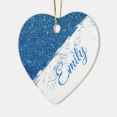 グリッターパーソナライズされたスプレー セラミックオーナメント (左)
