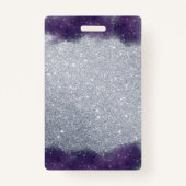 グリッターパーソナライズされたパープルシルバー21歳の誕生日 バッジ (裏面)