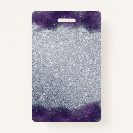 グリッターパーソナライズされたパープルシルバー21歳の誕生日 バッジ (裏面)